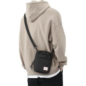 Mini Crossbody Bag Small Shoulder Messenger Travel Phone Wallet Black Men